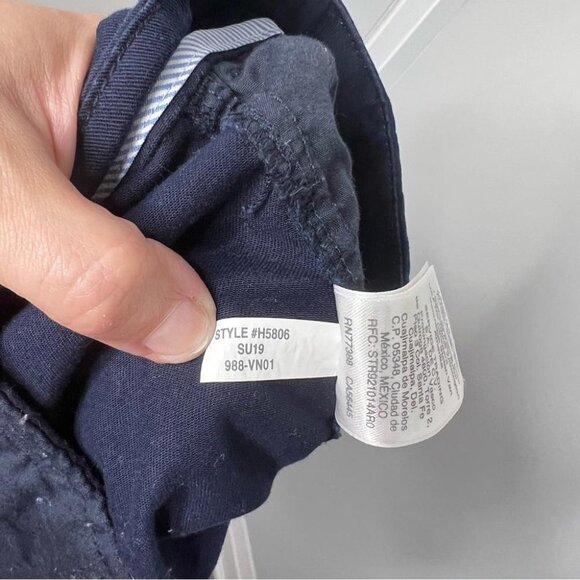 J Crew Womens Size 4 Stretch Chino Short Navy Blue FLAW Preppy Coastal Nautical - Picture 9 of 12